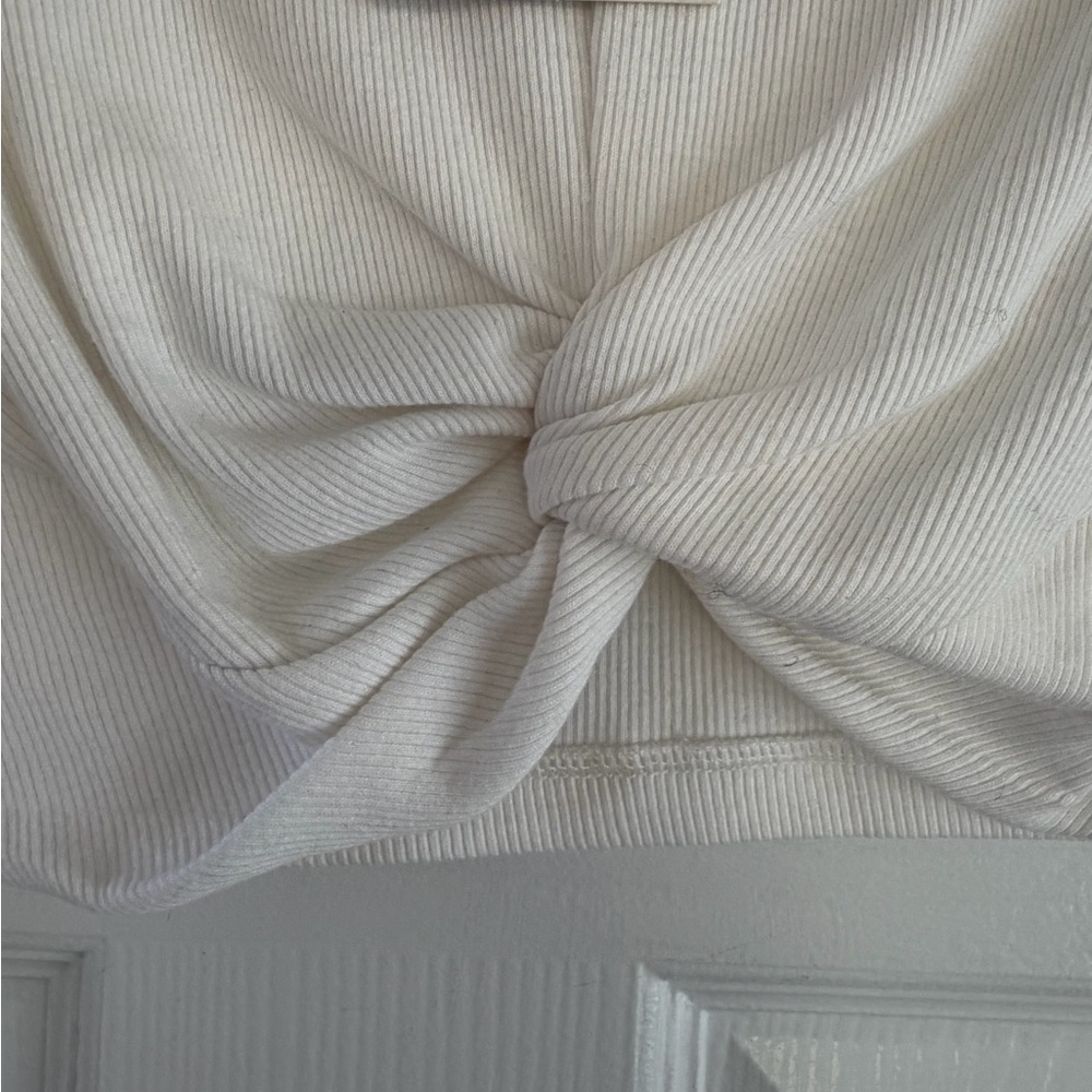 NWT Zara Cream Puff Sleeve Crop Top S - Picture 5 of 5